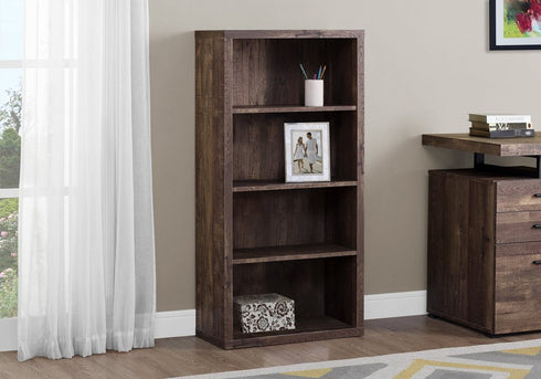 11.75" x 23.75" x 47.5" Cappuccino Particle Board Adjustable Shelves Bookshelf